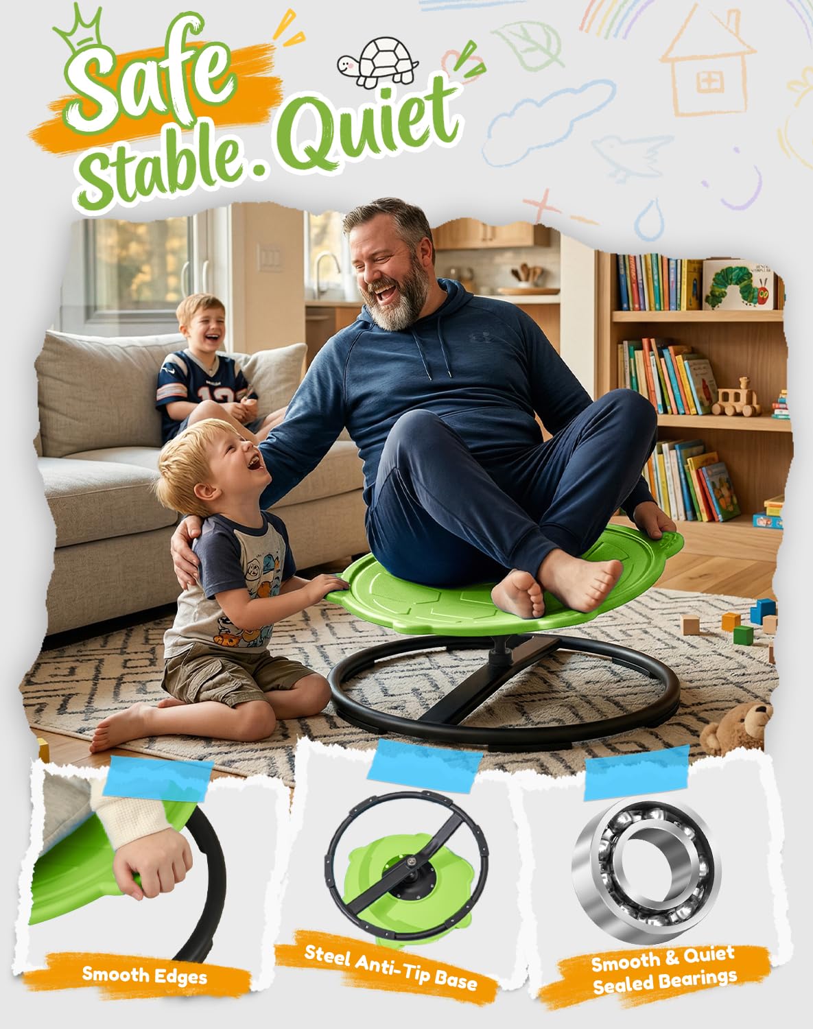 Oranmew Turtle indoor-outdoor setup enables versatile motion activities.