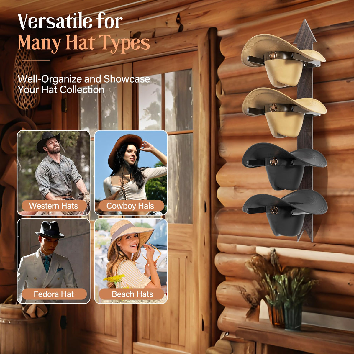 Orapoke hat rack dimensions show 31.5 inches height and 10.5 inches extension for space-saving