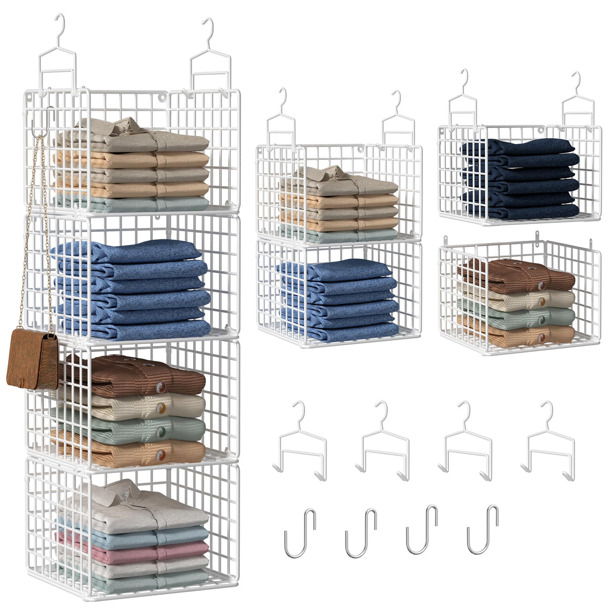 Orapoke four-tier closet organizer baskets for visible, easy-access storage.