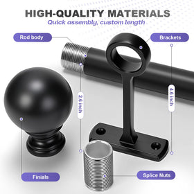 OrbitOasis extended length rod from 30 to 240 inches for long spans.