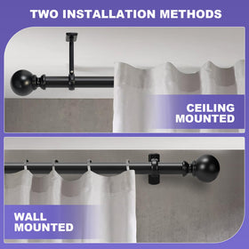 OrbitOasis room divider solution using a robust curtain rod.