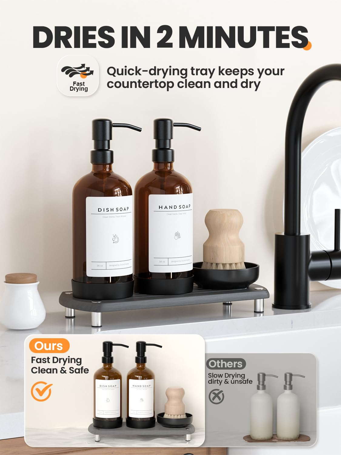ORCHID HOME stainless steel pump providing smooth, durable dispensing
