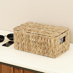 Ordelite basket placed in living room or nursery, adding warmth and organization.