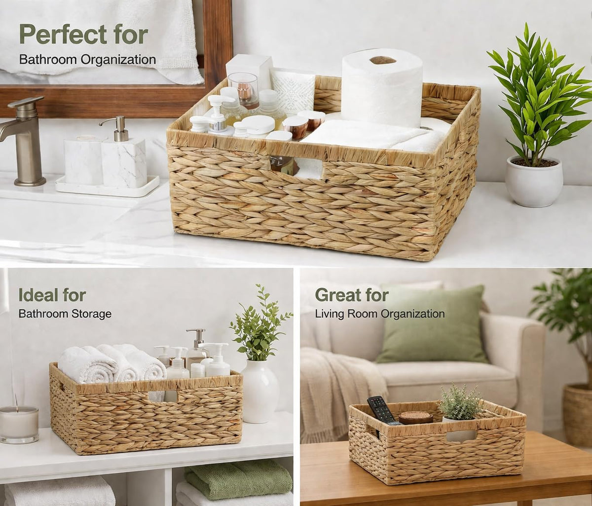 ORDELITE rectangular wicker basket with metal frame and built-in handles for easy transport.