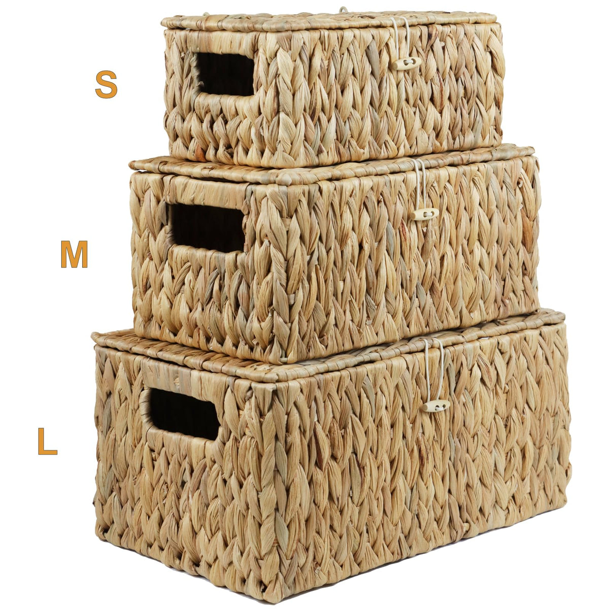 Ordelite stackable wicker basket nestable for space-saving storage when empty.