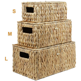 Ordelite stackable wicker basket nestable for space-saving storage when empty.