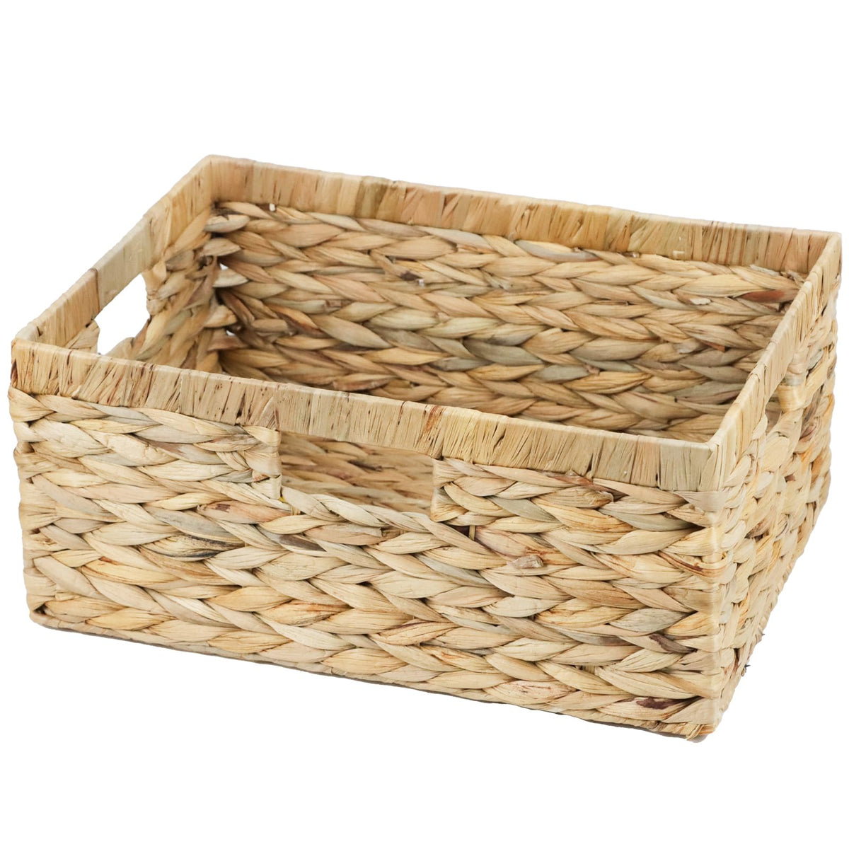 ORDELITE water hyacinth rectangle basket 15in on shelf for natural organization