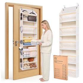Ordovibe 5-tier bamboo door organizer front view delivering easy-access shelves