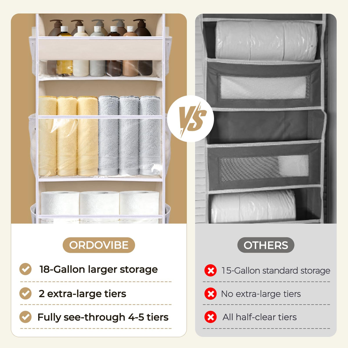 Ordovibe clear window pockets provide instant visibility for quick item retrieval.