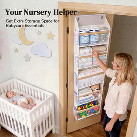 Ordovibe nursery door organizer hanging for toys and essentials