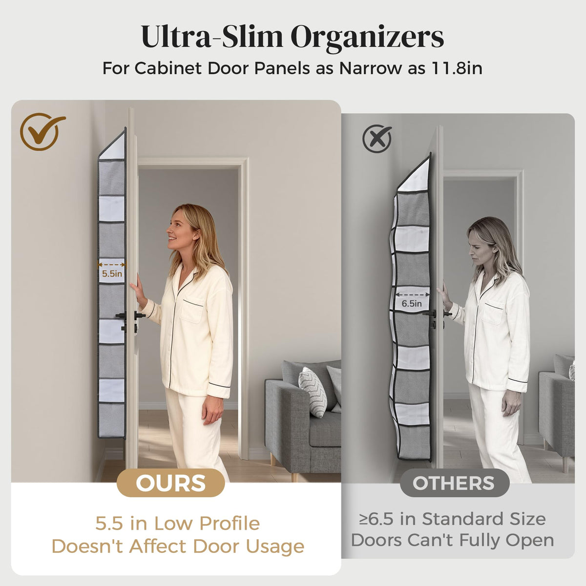 Ordovibe door organizer with mesh pockets keeps items visible and accessible