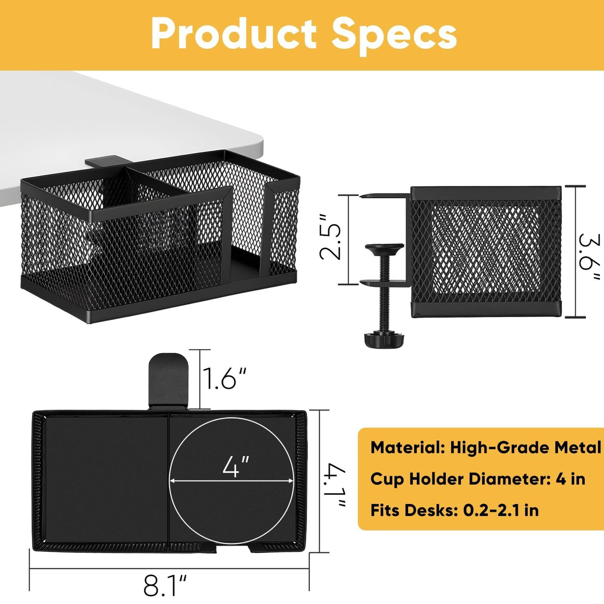 OrgaFocus black matte metal design blends with any setup.
