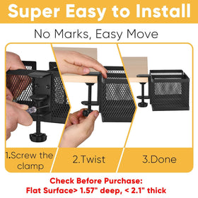 OrgaFocus sturdy clamp with padded protection guards surfaces from scratches.