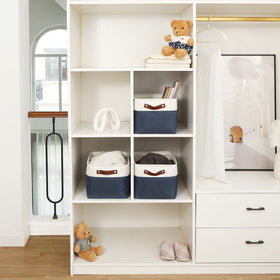 OrganiHaus integrated fiberboard base maintains basket shape on shelves