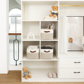 Uniform look across OrganiHaus baskets for cohesive decor.