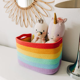OrganiHaus Rainbow baskets showcase vibrant color options for room decor