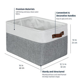 OrganiHaus extra large canvas storage bin keeps blankets neatly folded and accessible.