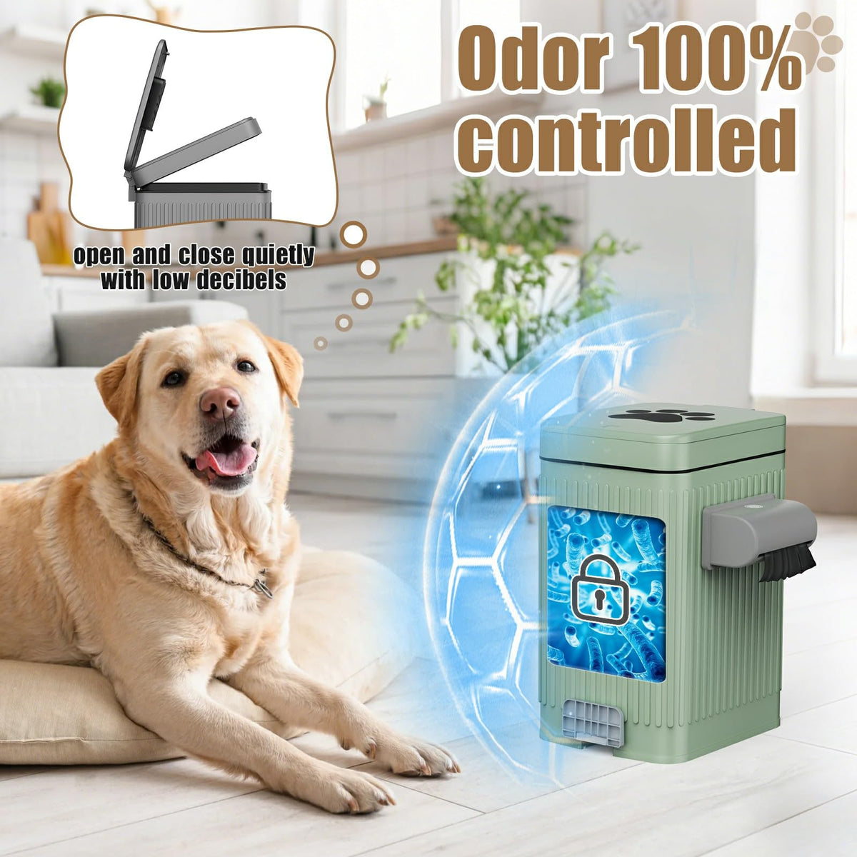 Organizelink 5L small trash bin for pet waste in tight spaces.