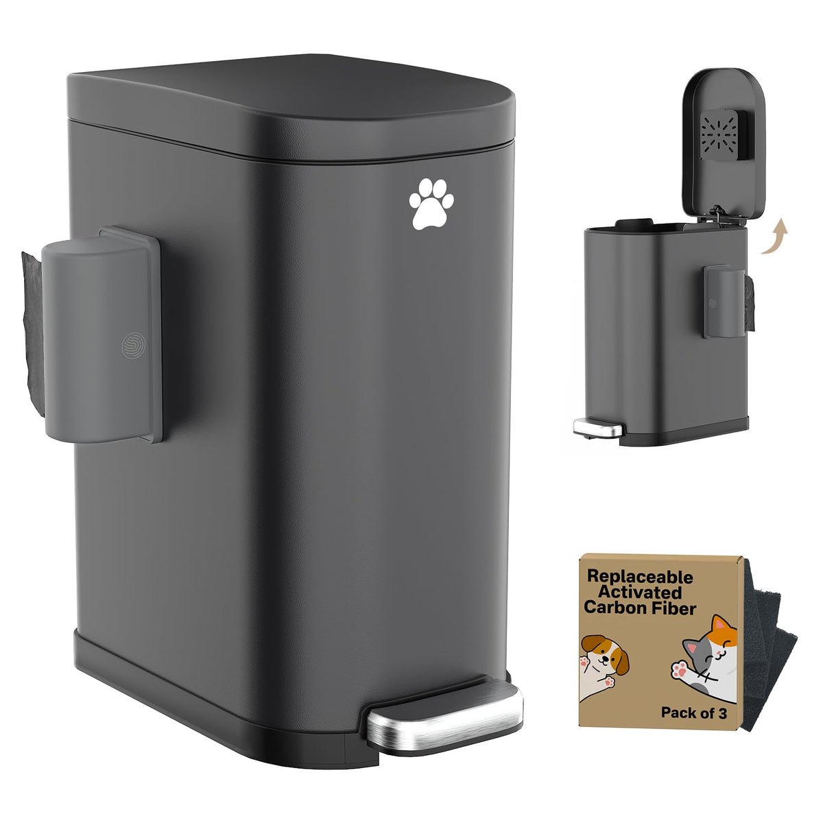 Organizelink dog poop trash can lid delivers odor control with a secure seal.