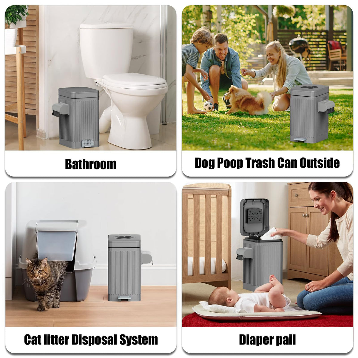 Organizelink dual-lid operation offers flexible, sanitary waste disposal