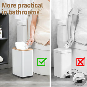 organizelink narrow-space trash can designed for under-sink corners