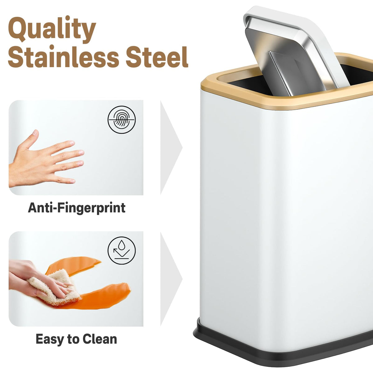 organizelink pet-proof swing lid prevents dogs from tipping the bin