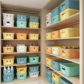 ORGIDOL colorful bin inside a drawer for quick item retrieval and dust protection