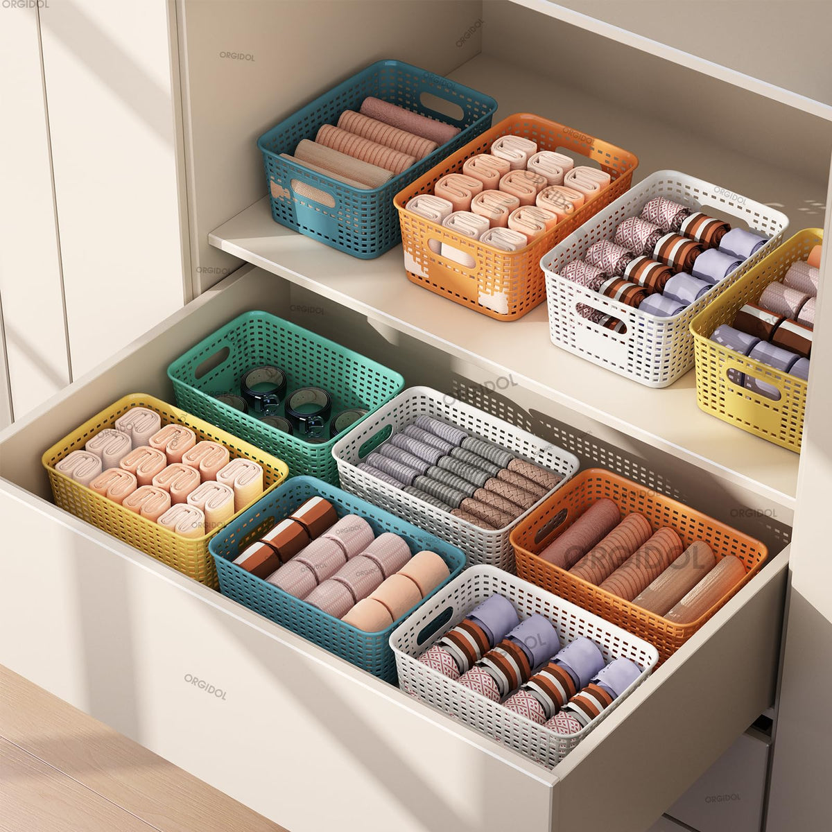 ORGIDOL pantry storage bin saves space and keeps items dust-free