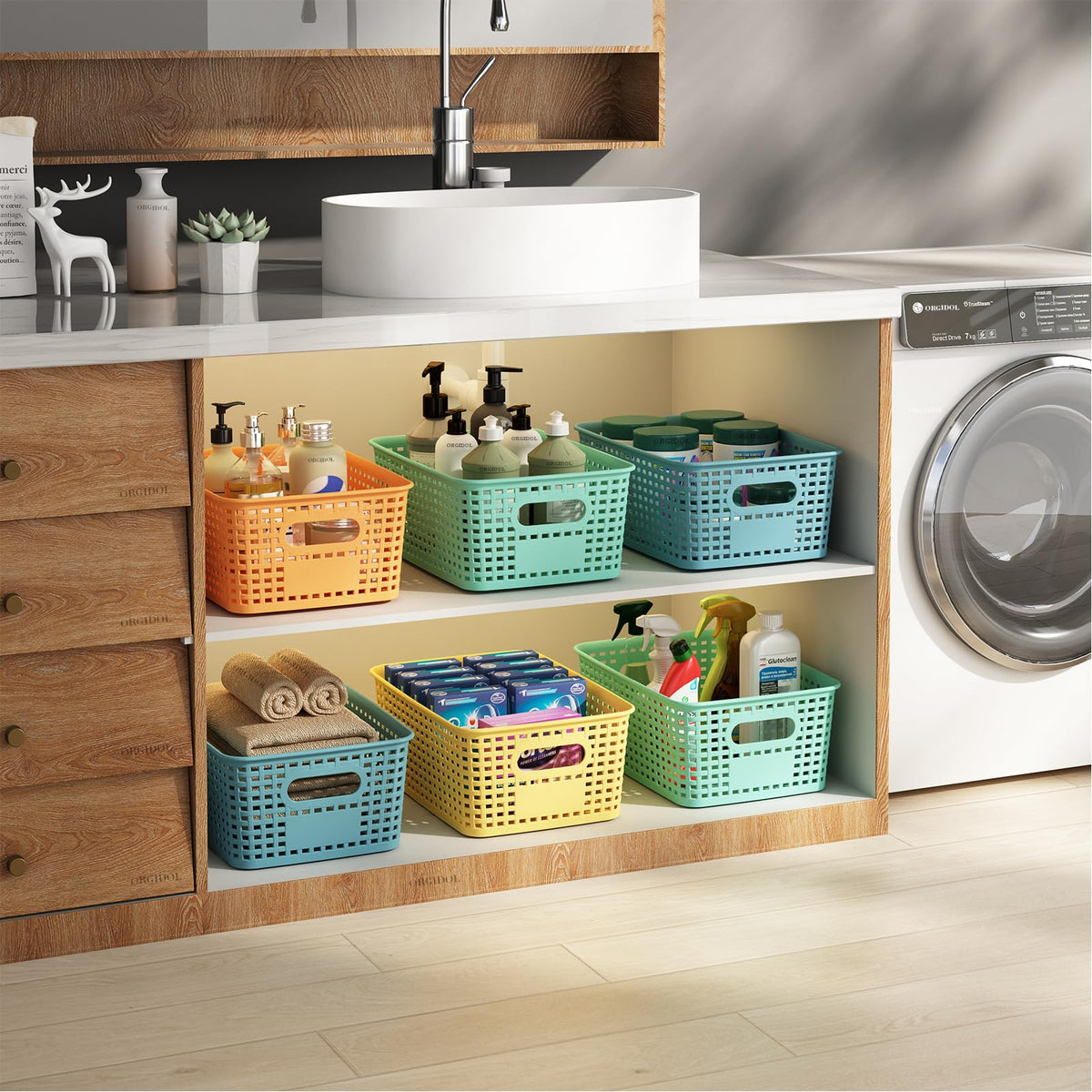 ORGIDOL sleek storage bins for office drawers