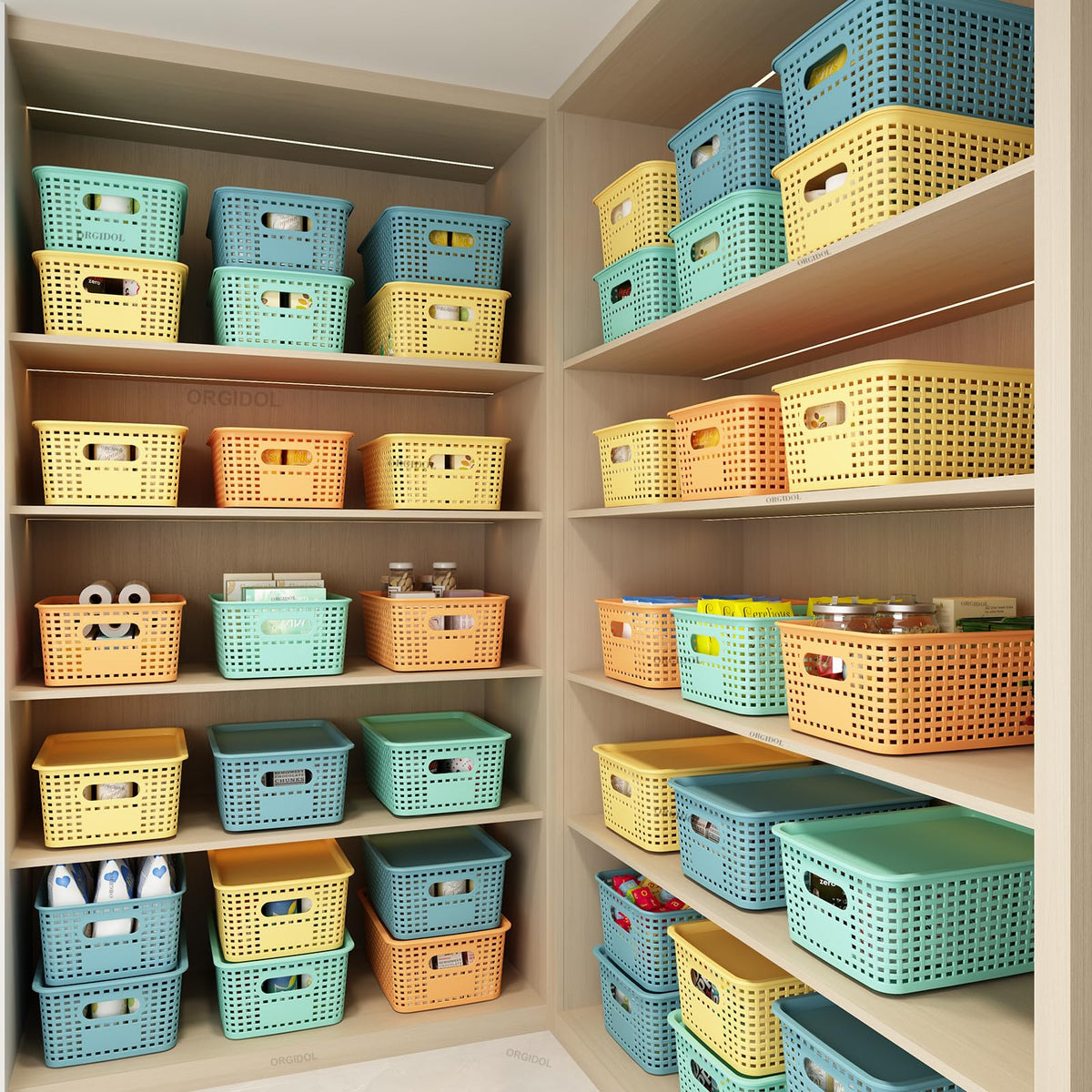 ORGIDOL white decorative storage box with lid for desks