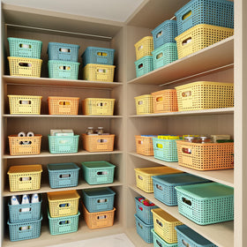 ORGIDOL white decorative storage box with lid for desks