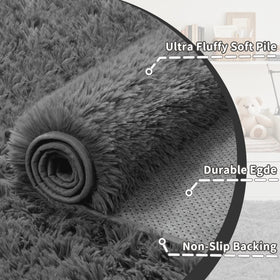 Oriannal fluffy rug wide coverage adds warmth to any space