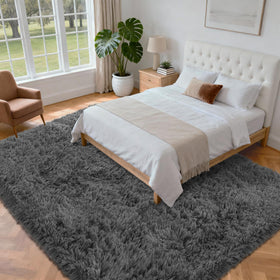 Oriannal living room rug with non-slip bottom stays in place on wood floors