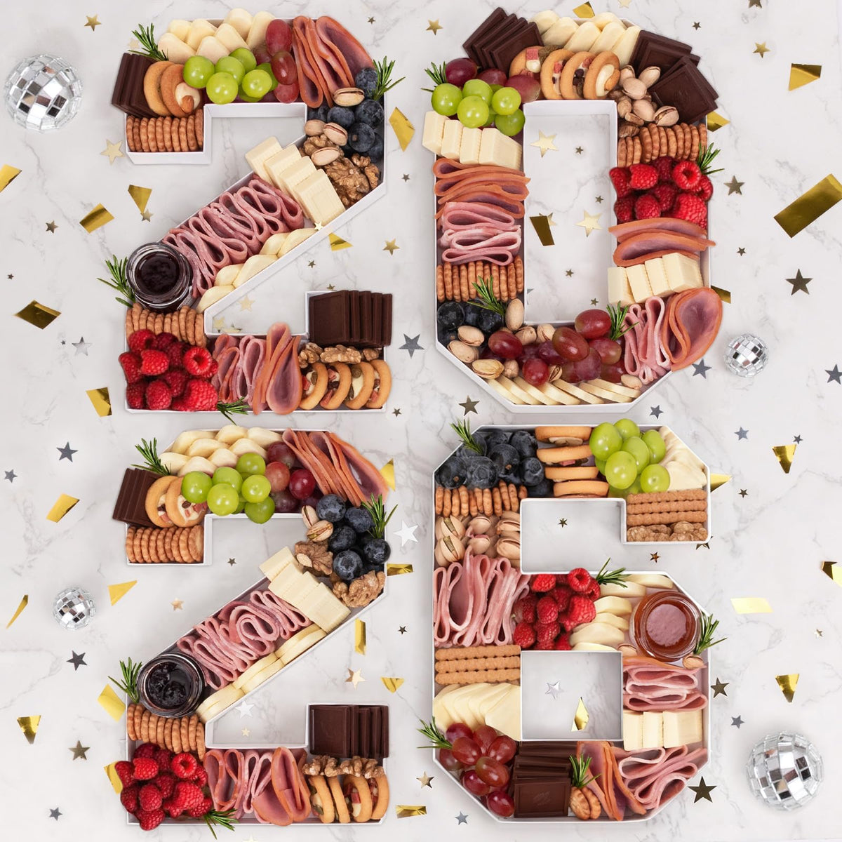 Oriental Cherry 2026 number tray setup for stylish graduation cheese displays.