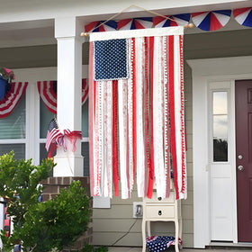 ORIENTAL CHERRY flag banner uses twine for easy hanging.
