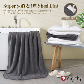 Orighty towels folded for compact travel-ready storage.