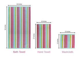 ORIGINAL KIDS hand towel 16x27 with vibrant stripes for daily use