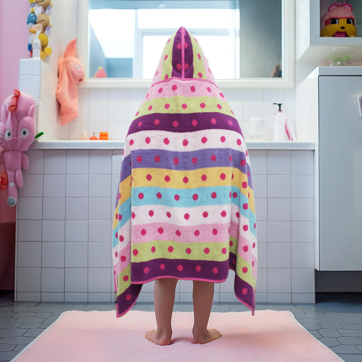 26x50 inch Original Kids hooded towel wrap for growing children