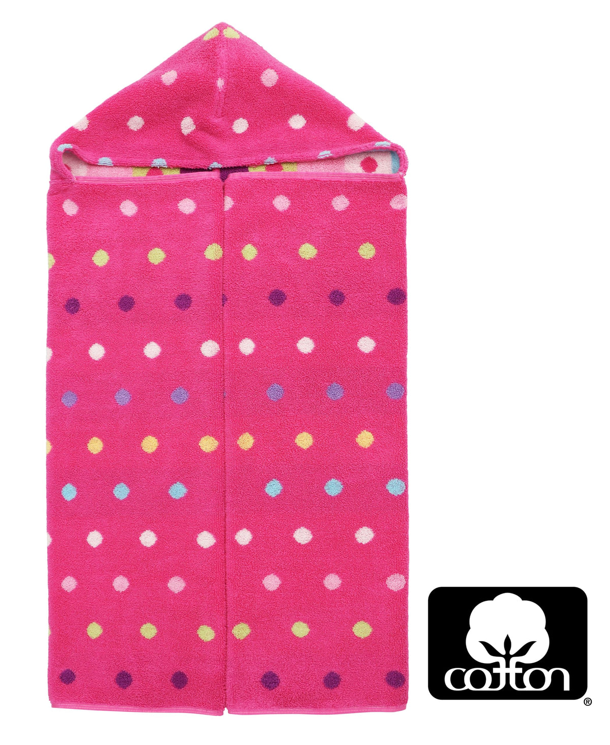 Hood detail of Original Kids towel measuring 19 by 10 inches