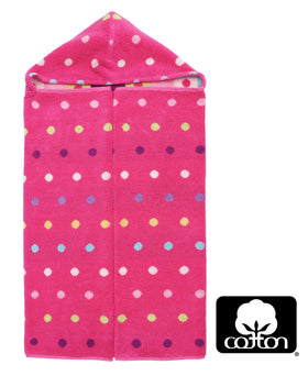 Hood detail of Original Kids towel measuring 19 by 10 inches