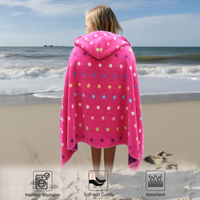 Reversible candy stripes side of Original Kids hooded towel wrap