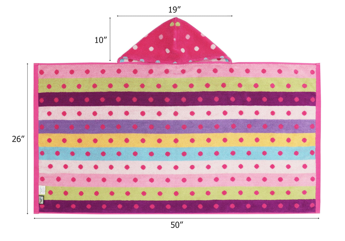 Reversible side with polka dots on Original Kids hooded towel wrap