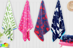 ORIGINAL KIDS Sugar & Spice towels suited for pool or beach days with high absorbency.