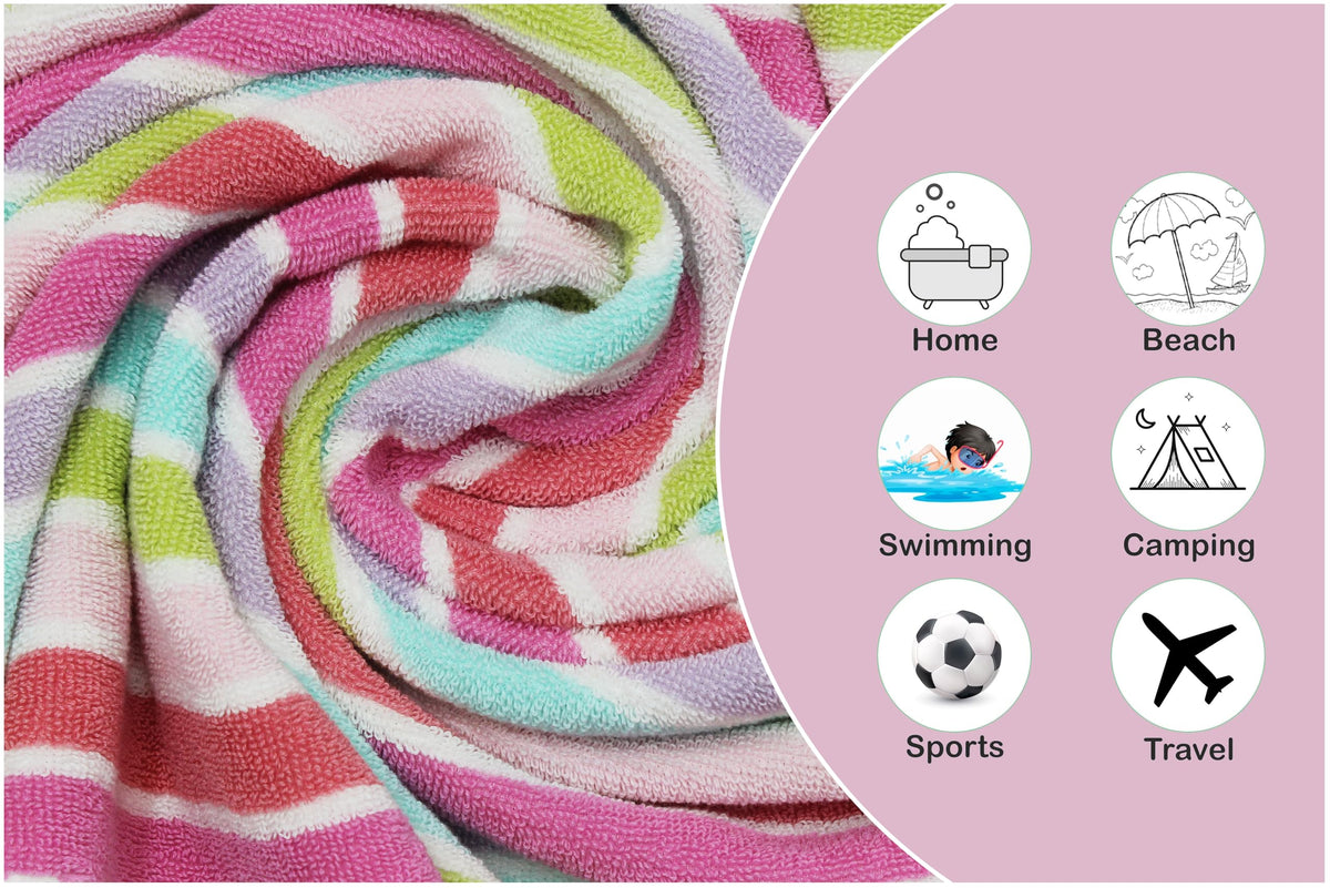 ORIGINAL KIDS washcloth 12x12 in pink stripes for gentle cleansing