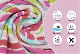 ORIGINAL KIDS washcloth 12x12 in pink stripes for gentle cleansing