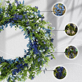 Orilium outdoor-use wreath with fade-resistant finish for all-season decor.