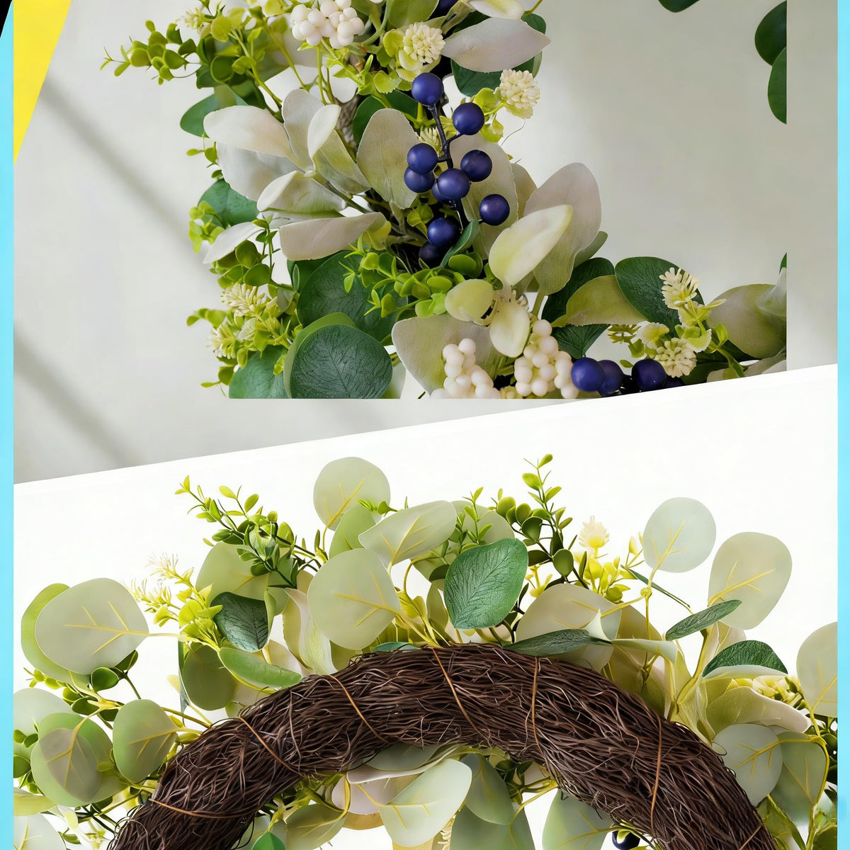 Orilium all-weather wreath for indoor and outdoor spaces