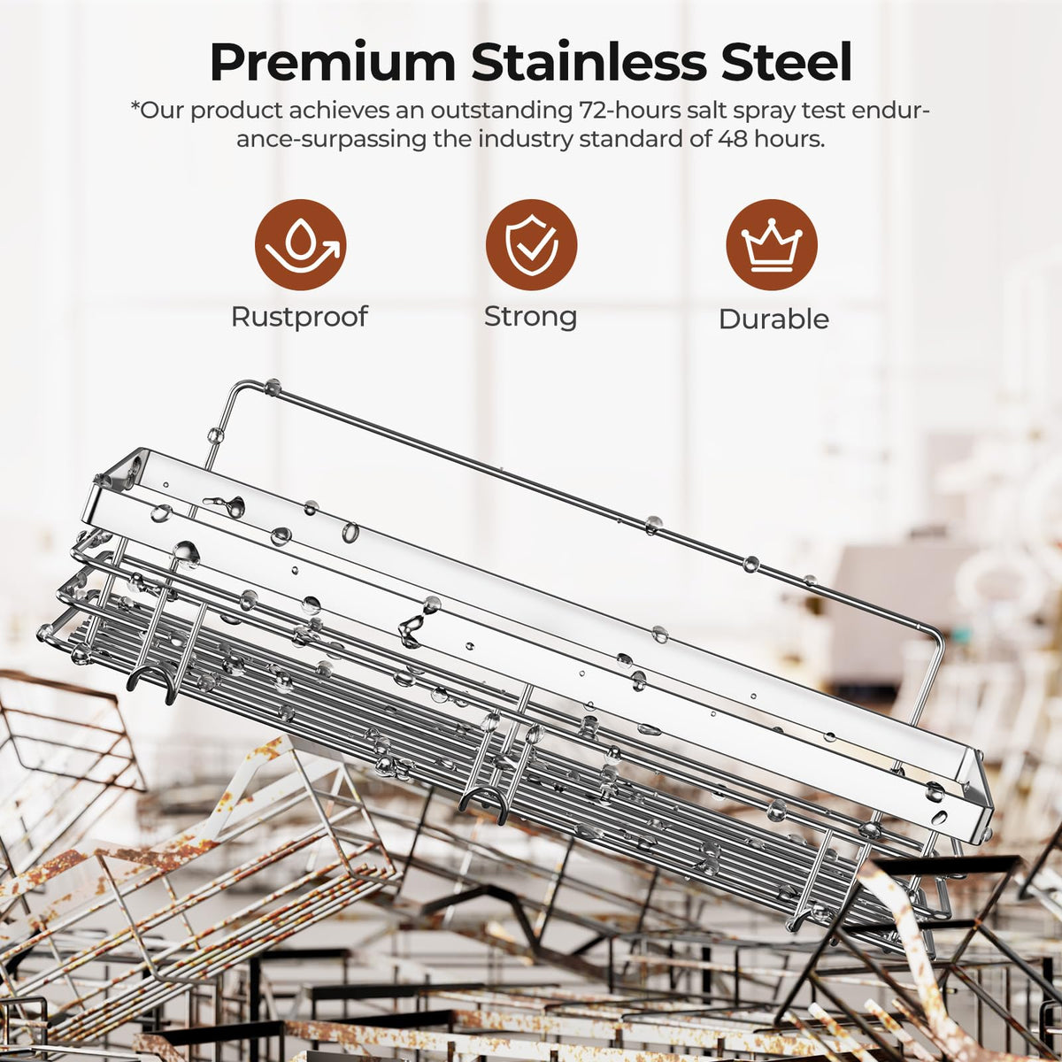 Orimade shower caddy suitable for kitchen use as a compact organizer.