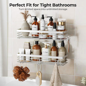 Orimade wall-mount setup preserves bathroom walls by avoiding screws and drilling.
