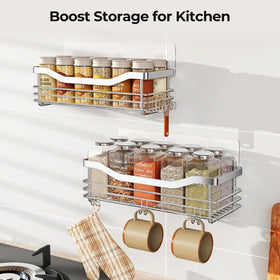 Rust-resistant stainless steel Orimade caddy in a bright bathroom